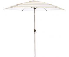 AmazonBasics Parasol de patio Rayé beige et blanc 2,74 m