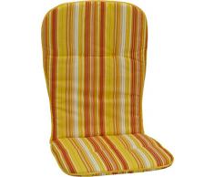 beo Jardin de Chaise Coussin passepoilé pour Chaise empilable à Haut à Rayures Env. 96 x 44 x 2,5 cm, Jaune/Orange/Blanc/Multicolore