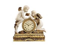 Design Toscano Horloge de cheminée chérubin du château Carbonne