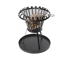 Perel BB650 Foyer à Bûches avec Cendrier - Rond, Multicolore, 52,5x53x5 cm