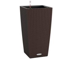 LECHUZA Pot de Fleur cubique Cubico Cottage 30 - Set Tout-en-1, Moka, 30
