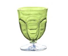 sunvibes Set de 6 Verres à Eau Happy Anis, Transparent/Vert, 8,8x8,8x11,8 cm