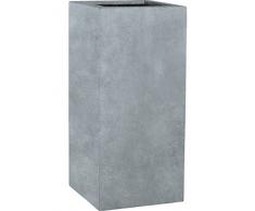 Emsa esteras Bac à Fleurs RECTANGULAIRE pour Le Jardin en Fibre de Verre Carré 37 cm/H: 87 cm Lead