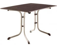 SIEGER Klapptisch mit Platte 120x80 cm 3160-60 Boulevard Table Pliante avec Plateau vivodur Structure en Tubes dacier Ardoise 120 x 80 cm, Champagner/Schiefer Mocca, 120x80cm