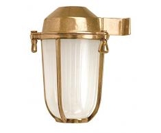 NB LIGHTING-LANTERNE MURALE EN LAITON, LAMPADA ART.78F, DIFFUSER EN VERRE SATINE DOUILLE EN PORCELAINE E27 MAX.75W 22,5 x 18 x 15mm