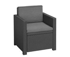 ALLIBERT Victoria Chair, Fauteuil Lounge Gris Graphite/Gris