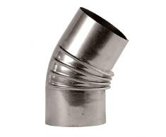 FIREFIX A110/B4 FAL Arche 45° Rigide ø 110 mm – Tuyaux de poêle en tôle dacier 0,6 mm dépaisseur, Muffin intérieur Longueur soudé au Laser Argenté