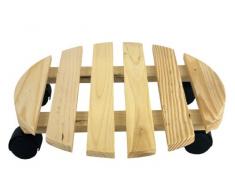 Faveco 145911 Porte Plante Rond avec roulettes Bois Clair