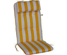 Angerer Coussin pour Chaise 50 x 120 cm avec Oreiller, Design Jaune-Blanc (sans Chaise)