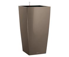 LECHUZA Premium Cubico Pot darrosage Taupe Brillant 50 cm à 95 cm de Haut à Fleurs