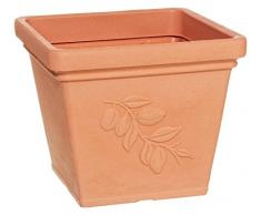 Dehner Pot de Fleurs Laura, env. 40 x 40 x 35 cm, Plastique, Terre Cuite