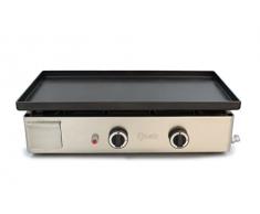 Simogas Estivale75 Prima Plancha à Gaz avec 2 Brûleurs Acier INOX 80 x 46,5 x 26 cm 6,6 KW