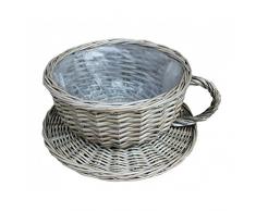 Red Hamper Panier en Osier de Tasse de thé de Lavage Antique