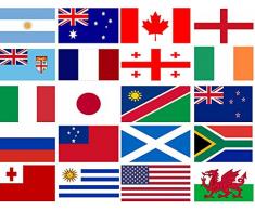 SHATCHI 11223 Guirlande de Drapeaux de Rugby 2019 Coupe du Japon 6 m 20 Pays 14 x 21 cm Décoration de fête