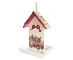 Garden Bazaar HB-9078P7S Mangeoire à Oiseaux Motif Framboise Blanc/Framboise