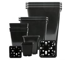 Pot de fleurs professionnel carré • Plastique PP de haute qualité • Idéal pour lintérieur et lextérieur par exemple pour le jardin dhiver, la terrasse, la grow-Box • Pot de culture pour petites plantes et lames 100