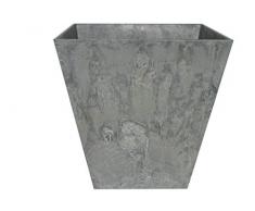 Ivyline Artstone Pot de Fleurs, Bac à Plante Ella, résistant au Gel et ultraléger, Gris, 40x40cm