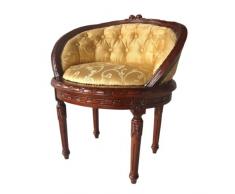 Design Toscano Fauteuil à Dos Bas Lillebonne, Bouleau, Cerise, 53,5 x 68,5 x 76 cm