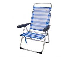 AKTIVE 53956 Chaise Pliante Multiposition Aluminium Beach 50 x 64 x 100 cm Bleu