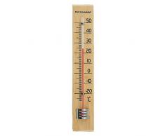 Fackelmann Thermomètre Tecno 18cm en Bois de Bouleau, Beige/Multicolore, 22,8x6,1x2 cm