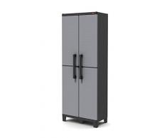Keter Cabinet pour économie d’Espace, Gris/Noir, 68 x 38 x 171 cm