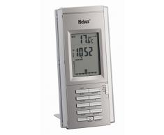 Mebus Pluviomètre Radio avec Horloge à Quartz, 10391, Argent