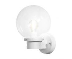 Konstsmide Nemi Up Globe Applique Murale avec détecteur de Mouvement PIR, Douille E27 Standard Blanc