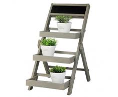 Dehner Présentoir à gâteaux, env. 80 x 74 x 39 cm, Bois, Fleur Gris