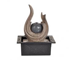 Dehner Fontaine Boule avec éclairage LED, env. 27 x 18,3 x 21 cm, polyrésine, Gris