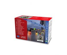 Konstsmide 2387-500 Chaîne à LED pour Jardin de bière avec Ampoules Style Cochon Multi Usage extérieur (IP44) 40 Ampoules Multicolores 80 diodes Blanches Chaudes Câble Noir