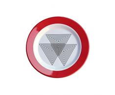 sunvibes Set de 6 Petites Assiettes Bermudes Rouge, Blanc/Bleu/Vert, Small/20 cm