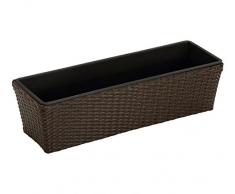 Dehner jardinière pot lot de 3 pots en polyrotin env. 49 x 17 x 18 cm (marron)