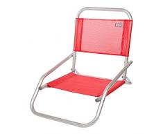 AKTIVE 53969 Chaise Pliante Fixe en Aluminium Beach Rouge 66 x 47 x 54 cm