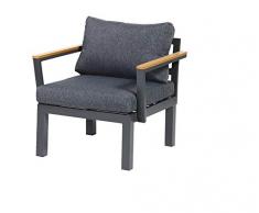 Gartenfreude Aluminium Sessel Ambience, flexibel einsetzbar mit wasserabweisenden Kissen, Dunkelgrau Fauteuil, Gris foncé/Gris foncé