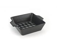 Charcoal Companion Noir Wok carré en céramique Flame-Friendly, 20,32x24,99x6,81 cm