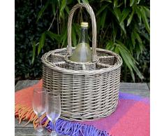 Red Hamper DB029 Spécial événement Panier en Osier Verres à vin, Marron