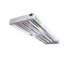 EnviroGro de Lumii 4 Pieds (122 cm) T5 de Interieure Éclairage avec fiche européenne – 4 Lampes, Noir, 126 x 41 x 14 cm, 03–140–080