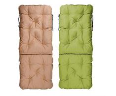 Meerweh Coussin de Chaise à Dossier Haut Vert/Beige 120 x 50 x 8 cm