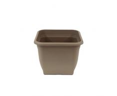 greemotion Pot de fleurs carré en plastique 23 x 23 cm 7L - Pot pour plantes extérieures et intérieures - Pot de jardin couleur taupe