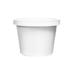 Cadix ZIN500.3WHI Pot de Fleurs Rond en métal Blanc 30 cm