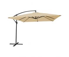 Happy Garden Parasol déporté Molokai carré 2.7x2.7m Beige