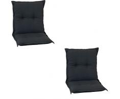 beo AU91 New York NL Lot de 2 Housses de Coussin de avec Dossier Bas Anthracite Env. 100 x 52 cm Épaisseur 7 cm