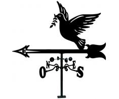 Arthifor Girouette de toit avec silhouette de la paix Noir satiné