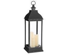 Ldk Garden Lanterne pour bougie LED Argenté vieilli