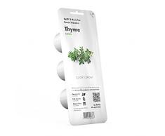 Click & Grow Smart Herb Garden Pack de 3 Recharge pour jardinière Thym, Blanc, 15 x 4 x 4 cm