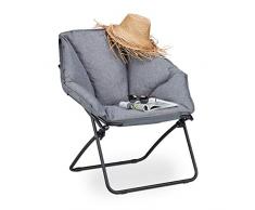 Bleu Relaxdays Chaise de Camping Double Fauteuil de Jardin Set de 2 Pliable Parasol glaci/ère Rangement