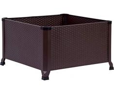 dobar Ensemble de jardinière carrée en Acier laminé à Froid Marron foncé 60cm x 60cm Marron foncé