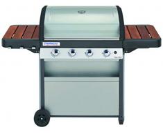 Campingaz Barbecue à Gaz Class 4 WLX, 4 Brûleurs, Puissance 12.8KW, Système de Nettoyage Facile Instaclean, Grille et Plancha, 2 Tablettes Latérales