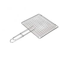 Sauvic bombée pour Viande ou Poisson de 40 x 45 cm. Grille de Barbecue sans Pieds en Acier.