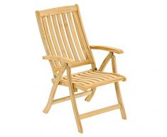 Dehner Klappsessel Havanna mit Armlehne, ca. 106 x 59 x 67 cm, FSC Teakholz, Natur Chaise Pliante, Beige, Marron